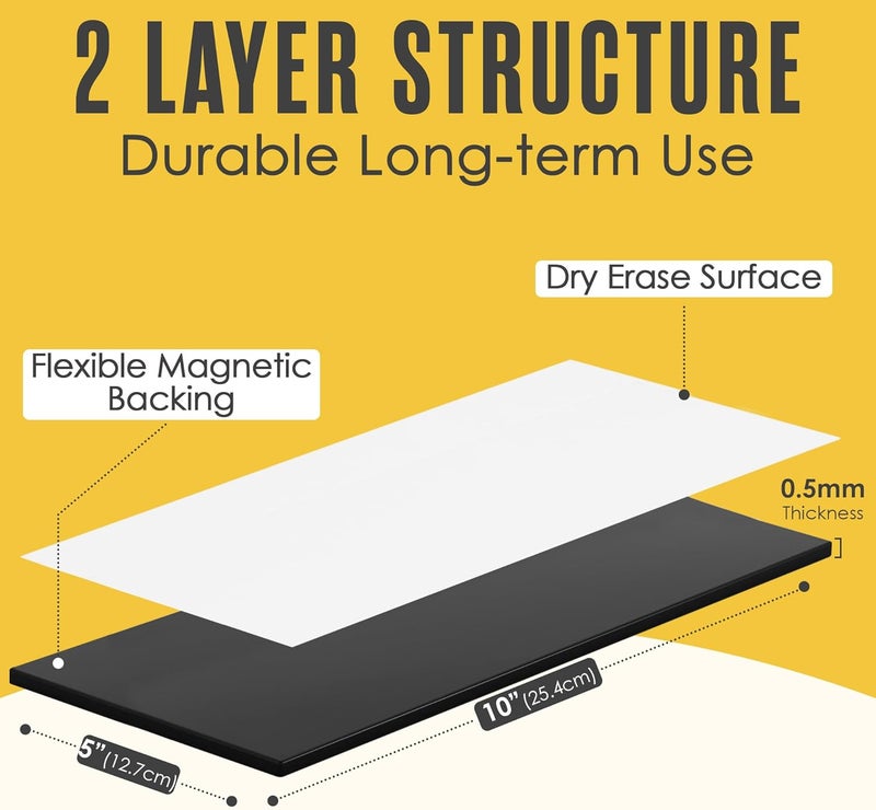 Houseables Magnetic Strip, Magnetic Tape Roll, Magnet Tape, Magnet Roll, Dry Erase Label, Strips for White Board, Write On Labels, Whiteboard Sheet, Dry Erase Sheet, Writable, Wipe Off, 5 in x 10 FT - Image 2
